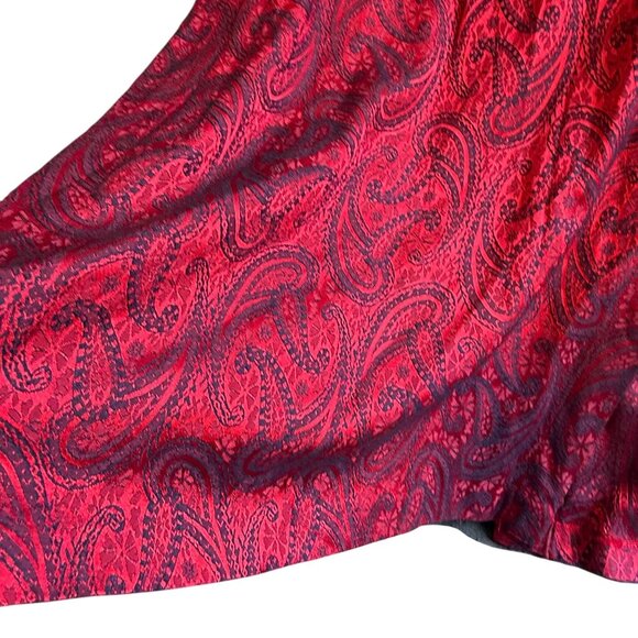 Jessica Satin Paisley Print Blouse Kimono Women's Size 12 Red Boho Bohemian - Picture 8 of 8